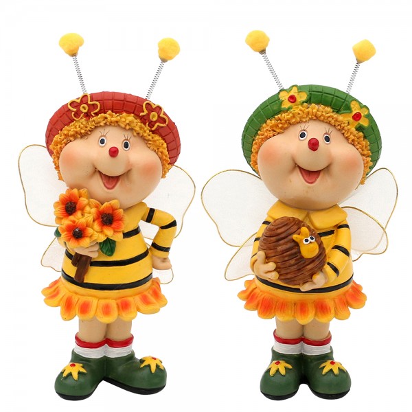Polyresin Bienen Sarah & Marie stehend 2-fach sort. 11 x 6,5 x 19 cm im Set