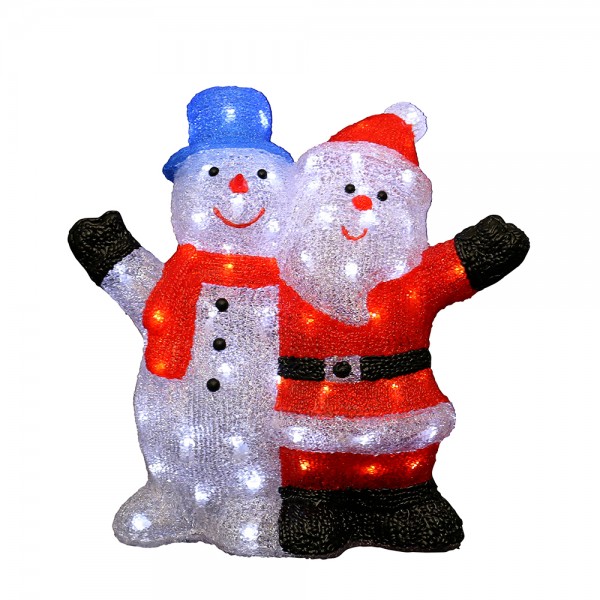 Acryl LED Santa- und Schneemann 40 x 17 x 39 cm Netzanschluss 5 V, LED